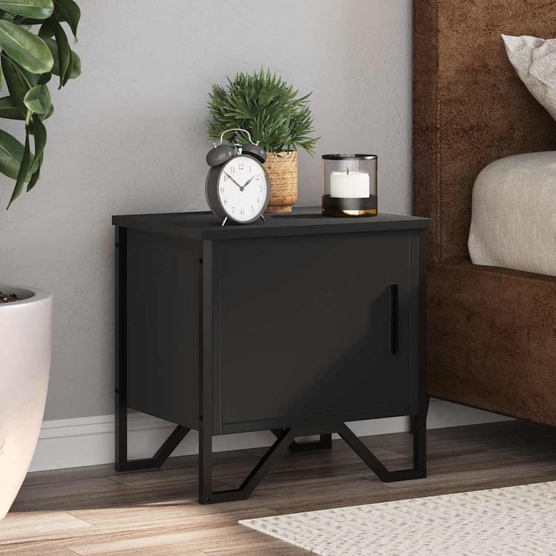 vidaXL 2 db fekete szerelt fa éjjeliszekrény 40 x 30 x 40 cm
