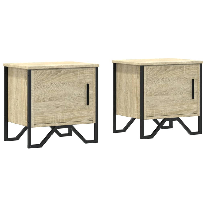 vidaXL 2 db sonoma tölgy színű szerelt fa éjjeliszekrény 40x30x40 cm