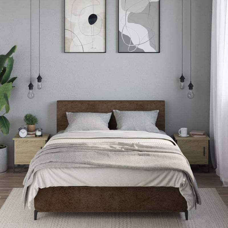 vidaXL 2 db sonoma tölgy színű szerelt fa éjjeliszekrény 40x30x40 cm