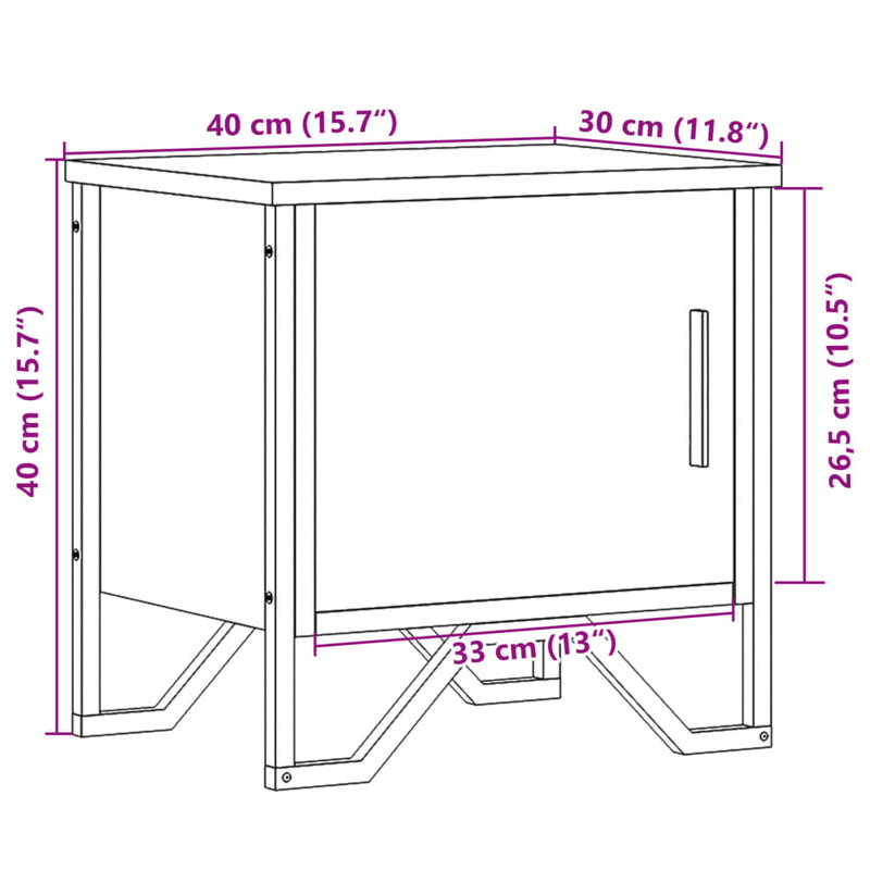 vidaXL 2 db sonoma tölgy színű szerelt fa éjjeliszekrény 40x30x40 cm