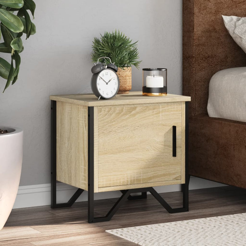 vidaXL 2 db sonoma tölgy színű szerelt fa éjjeliszekrény 40x30x40 cm