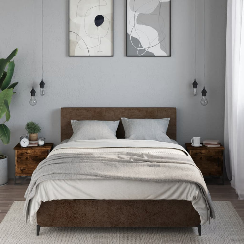 vidaXL 2 db füstös tölgy színű szerelt fa éjjeliszekrény 40x30x40 cm