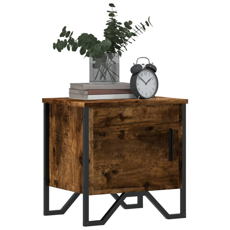 vidaXL 2 db füstös tölgy színű szerelt fa éjjeliszekrény 40x30x40 cm