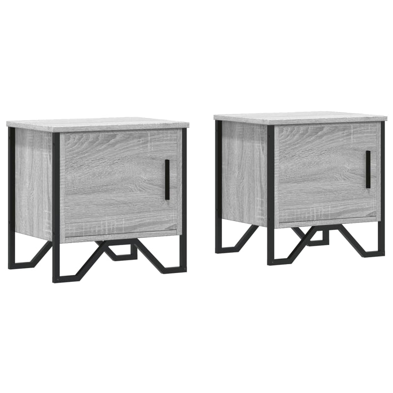 vidaXL 2 db szürke sonoma színű szerelt fa éjjeliszekrény 40x30x40 cm