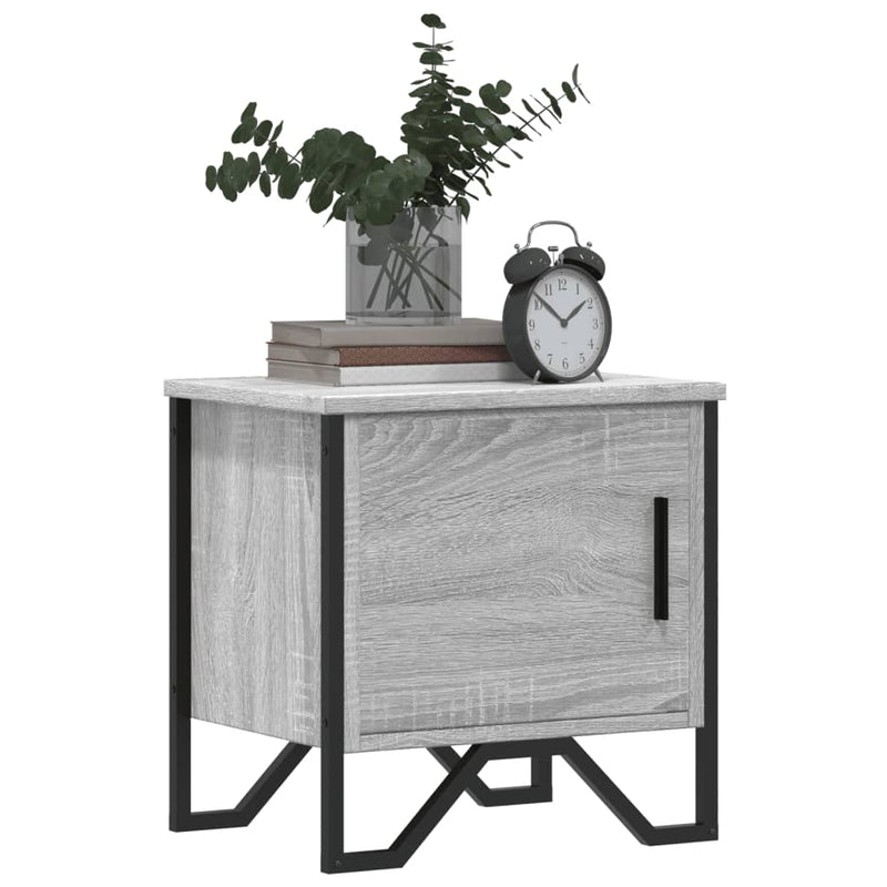 vidaXL 2 db szürke sonoma színű szerelt fa éjjeliszekrény 40x30x40 cm