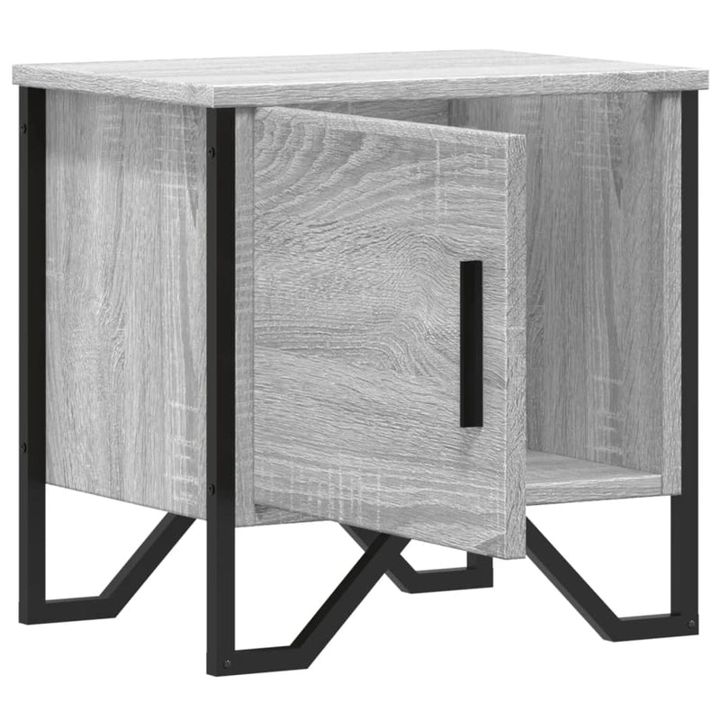 vidaXL 2 db szürke sonoma színű szerelt fa éjjeliszekrény 40x30x40 cm