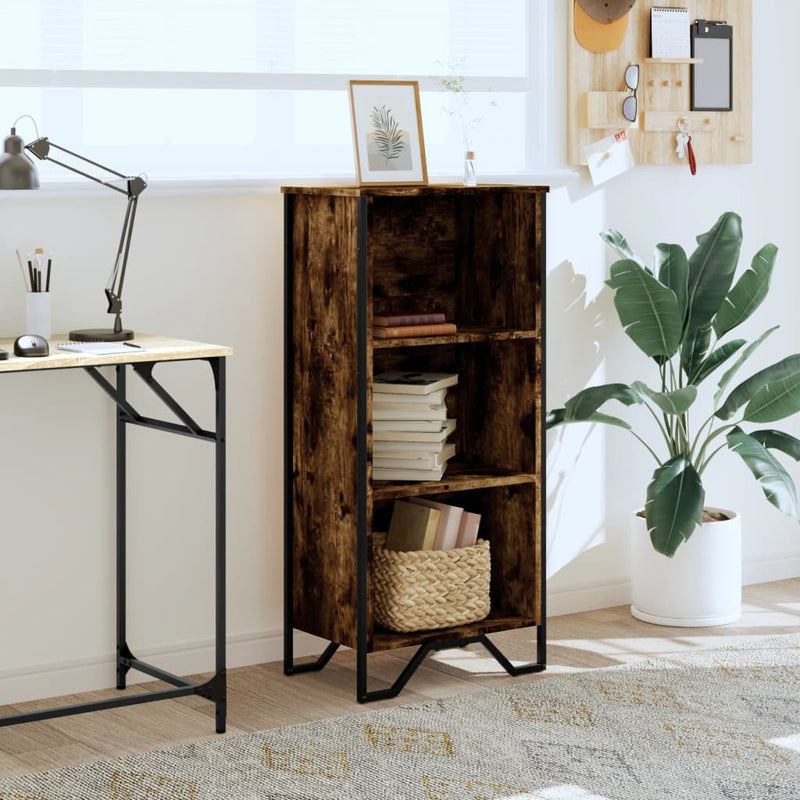 vidaXL füstös tölgy színű szerelt fa könyvszekrény 50 x 31 x 106 cm