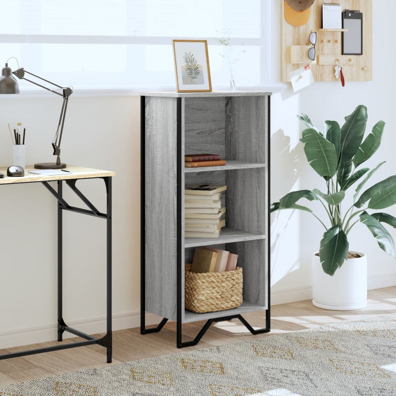 vidaXL szürke sonoma színű szerelt fa könyvespolc 50 x 31 x 106 cm