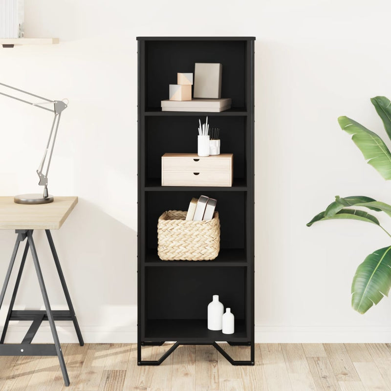 vidaXL fekete szerelt fa könyvszekrény 50 x 31 x 137,5 cm