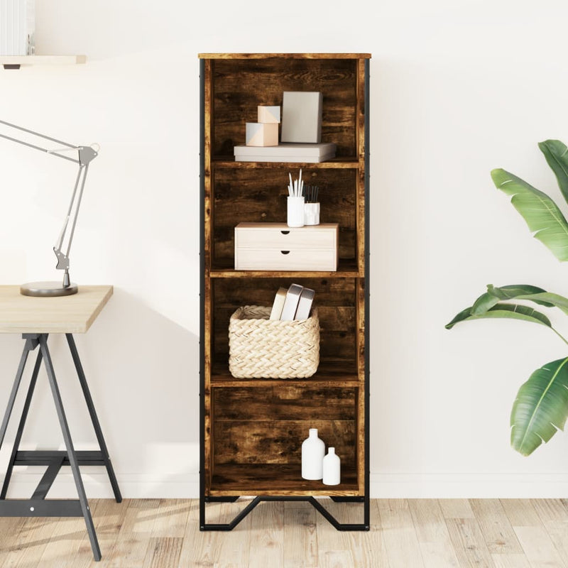 vidaXL füstös tölgy színű szerelt fa könyvszekrény 50 x 31 x 137,5 cm
