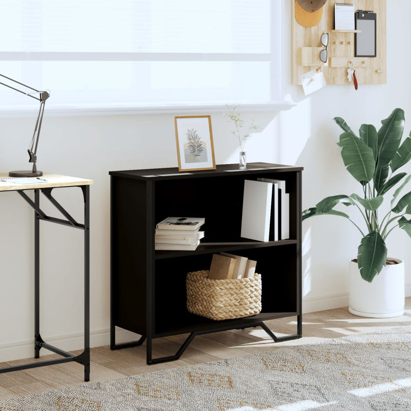vidaXL fekete szerelt fa könyvszekrény 80 x 31 x 74,5 cm