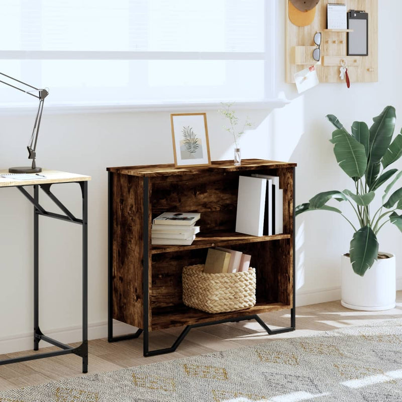 vidaXL füstös tölgy színű szerelt fa könyvszekrény 80 x 31 x 74,5 cm