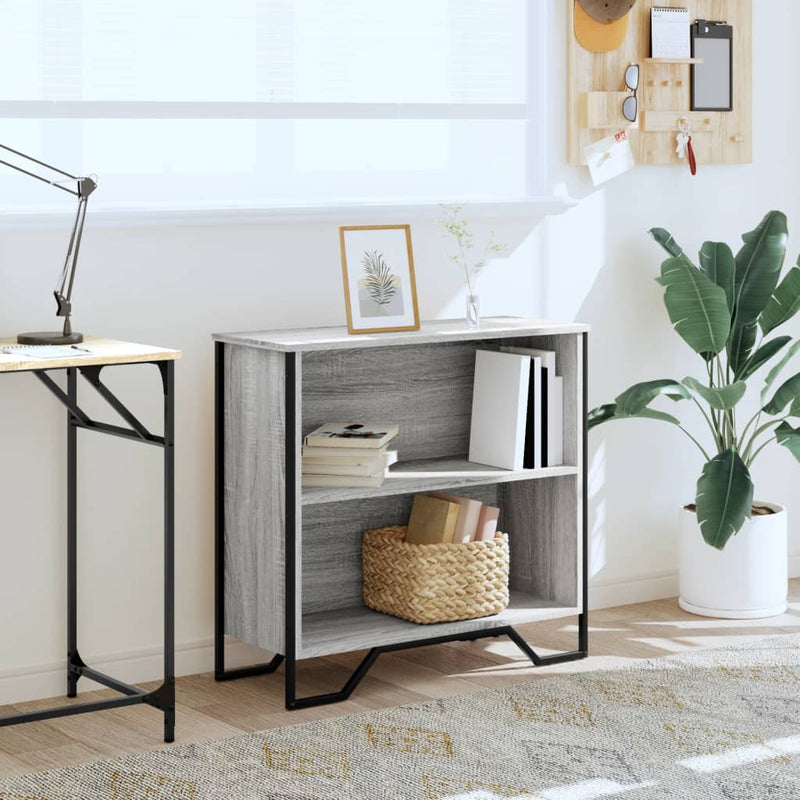 vidaXL szürke sonoma színű szerelt fa könyvespolc 80 x 31 x 74,5 cm
