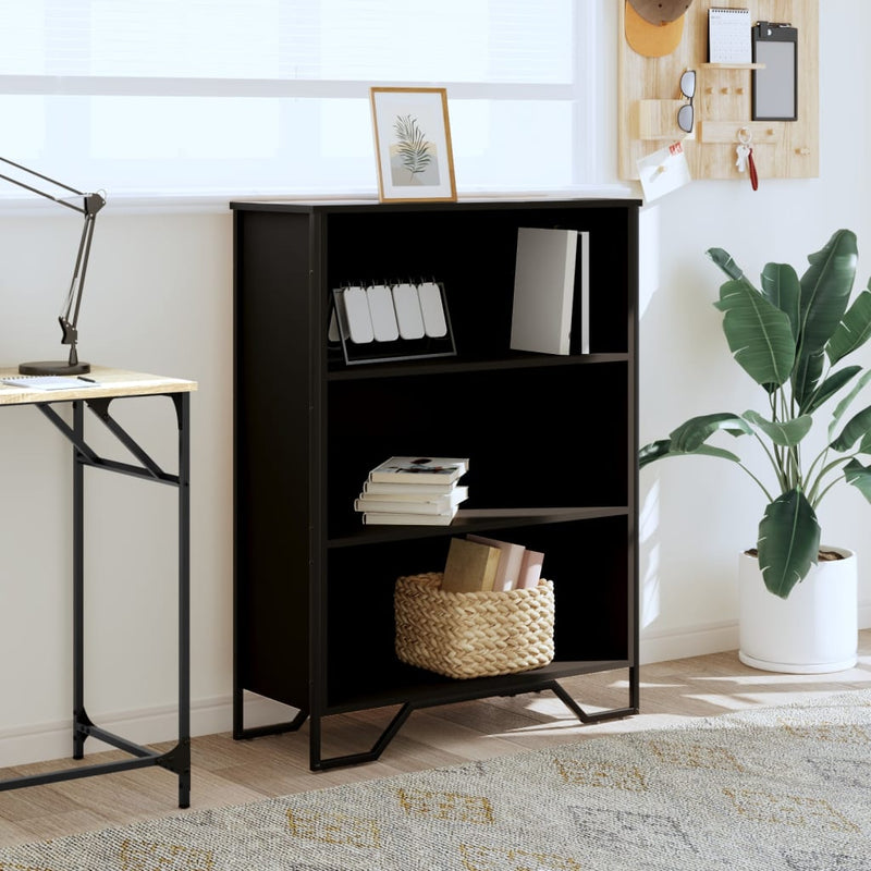 vidaXL fekete szerelt fa könyvszekrény 80 x 31 x 106 cm