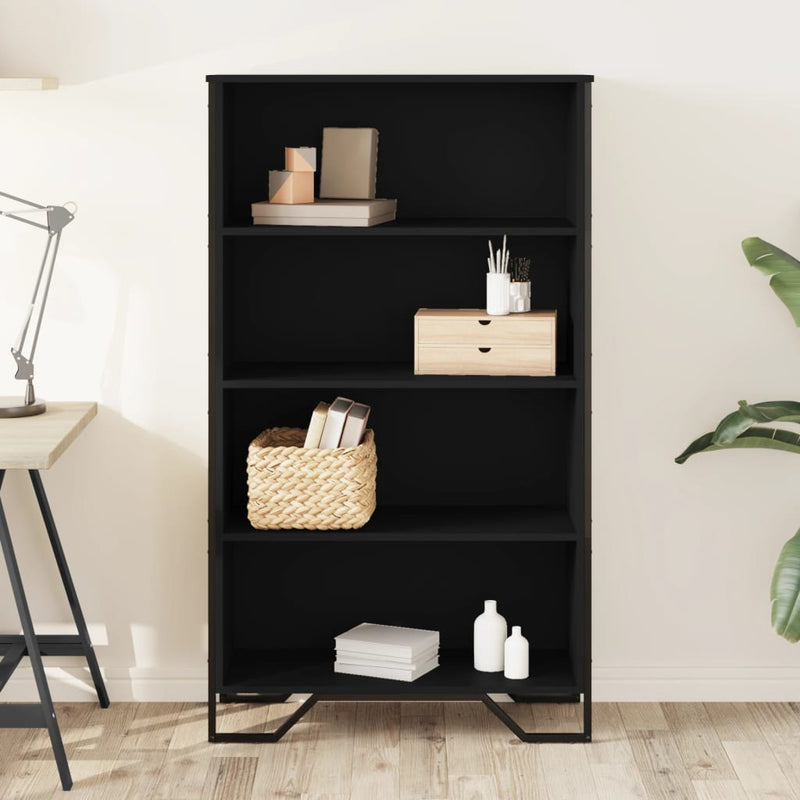 vidaXL fekete szerelt fa könyvszekrény 80 x 31 x 137,5 cm