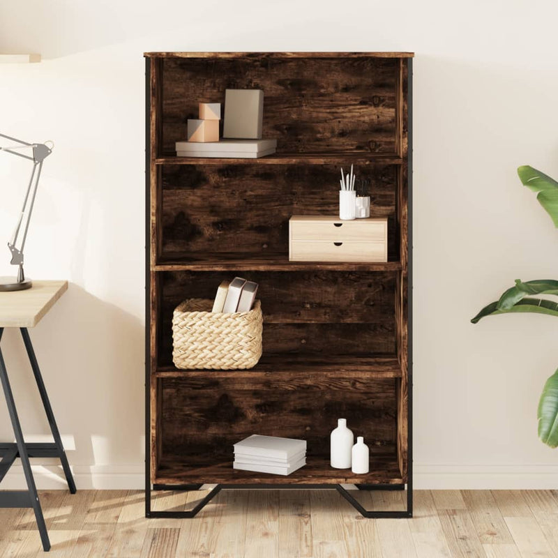 vidaXL füstös tölgy színű szerelt fa könyvszekrény 80 x 31 x 137,5 cm