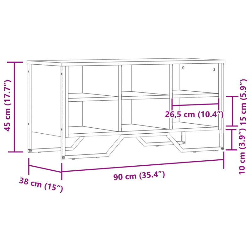 vidaXL fekete szerelt fa cipőszekrény 90 x 38 x 45,5 cm