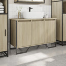vidaXL sonoma tölgy szerelt fa fürdőszobai mosdószekrény 91x35x60 cm