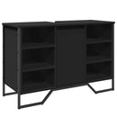 vidaXL fekete szerelt fa fürdőszobai mosdószekrény 91 x 35 x 60 cm