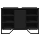 vidaXL fekete szerelt fa fürdőszobai mosdószekrény 91 x 35 x 60 cm