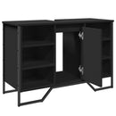 vidaXL fekete szerelt fa fürdőszobai mosdószekrény 91 x 35 x 60 cm