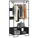 vidaXL fekete szerelt fa ruhásszekrény 90 x 50 x 180 cm