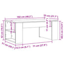 vidaXL sonoma tölgy színű szerelt fa dohányzóasztal 102 x 55 x 42 cm