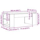 vidaXL betonszürke szerelt fa dohányzóasztal 102 x 55 x 42 cm