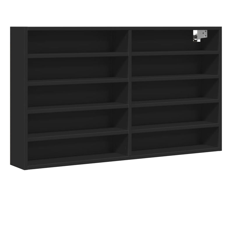 vidaXL fekete szerelt fa vitrinszekrény 100 x 15 x 58 cm