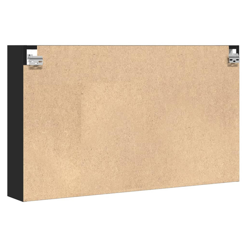 vidaXL fekete szerelt fa vitrinszekrény 100 x 15 x 58 cm