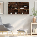 vidaXL füstös tölgy színű szerelt fa vitrinszekrény 100 x 15 x 58 cm