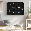 vidaXL fekete szerelt fa vitrinszekrény 100 x 8,5 x 75 cm