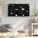 vidaXL fekete szerelt fa vitrinszekrény 100 x 8,5 x 58 cm