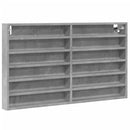 vidaXL betonszürke szerelt fa vitrinszekrény 100 x 8,5 x 58 cm
