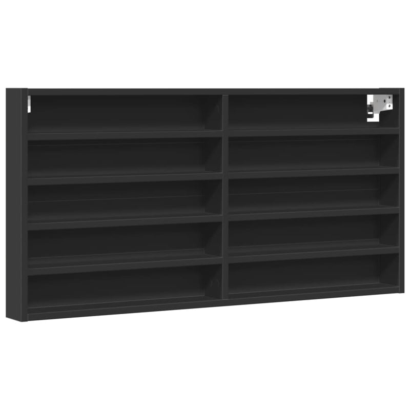 vidaXL fekete szerelt fa vitrinszekrény 100 x 8,5 x 50 cm