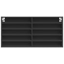 vidaXL fekete szerelt fa vitrinszekrény 100 x 8,5 x 50 cm