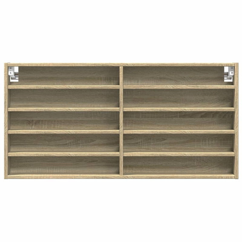 vidaXL sonoma tölgy színű szerelt fa vitrinszekrény 100 x 8,5 x 50 cm