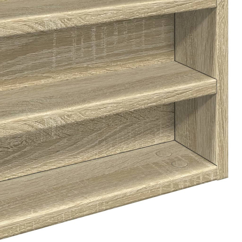 vidaXL sonoma tölgy színű szerelt fa vitrinszekrény 100 x 8,5 x 50 cm