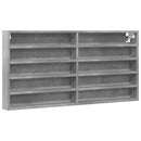 vidaXL betonszürke szerelt fa vitrinszekrény 100 x 8,5 x 50 cm