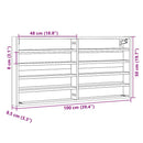 vidaXL betonszürke szerelt fa vitrinszekrény 100 x 8,5 x 50 cm