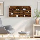 vidaXL füstös tölgy színű szerelt fa vitrinszekrény 100 x 8,5 x 50 cm