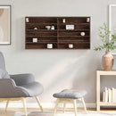 vidaXL barna tölgy színű szerelt fa vitrinszekrény 100 x 8,5 x 50 cm