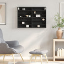 vidaXL fekete szerelt fa vitrinszekrény 80 x 8,5 x 58 cm