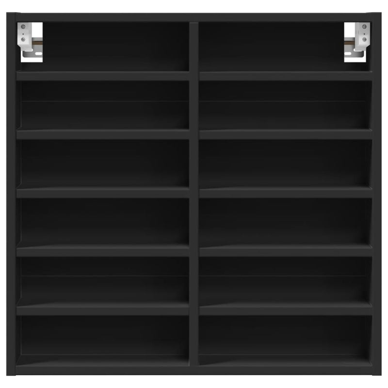 vidaXL fekete szerelt fa vitrinszekrény 60 x 8,5 x 58 cm