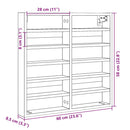 vidaXL fekete szerelt fa vitrinszekrény 60 x 8,5 x 58 cm