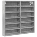 vidaXL betonszürke szerelt fa vitrinszekrény 60 x 8,5 x 58 cm