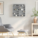 vidaXL betonszürke szerelt fa vitrinszekrény 60 x 8,5 x 58 cm