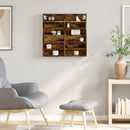 vidaXL füstös tölgy színű szerelt fa vitrinszekrény 60 x 8,5 x 58 cm