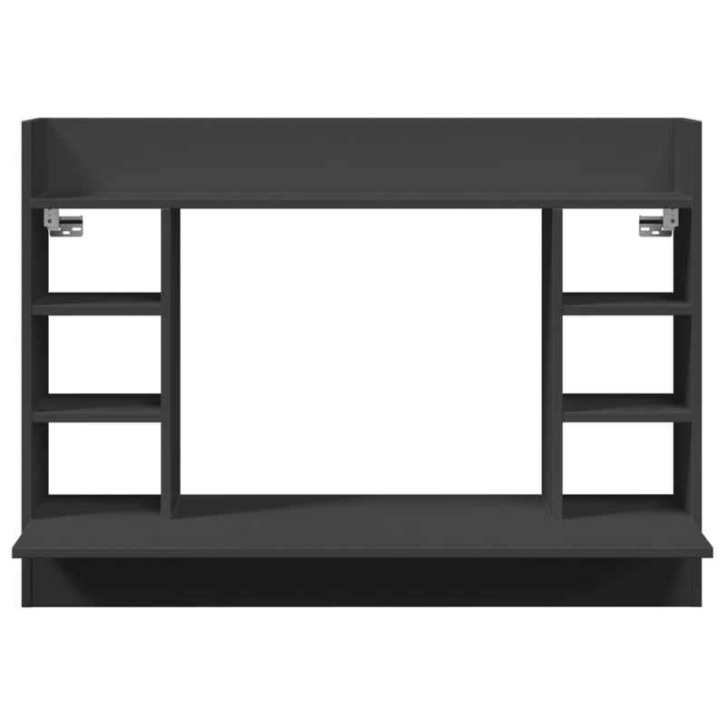 vidaXL fekete szerelt fa falra szerelhető íróasztal 105 x 48 x 75 cm