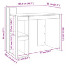 vidaXL fekete szerelt fa irodai asztal 103,5 x 56,5 x 94 cm